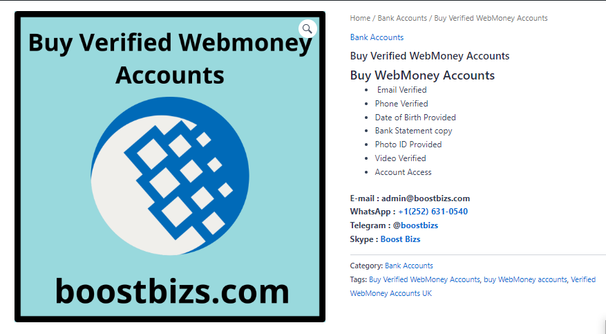 Buy Verified WebMoney Accounts